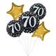 Sparkling Celebration 70th Birthday Foil Balloon Bouquet, 5pc